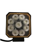 PHARE DE TRAVAIL 9 LEDS CARRE NOIR 1500 LUMENS