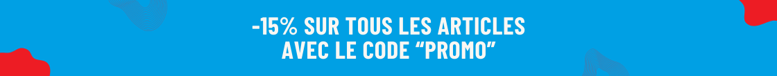 Réduction de 15% avec le code "PROMO"